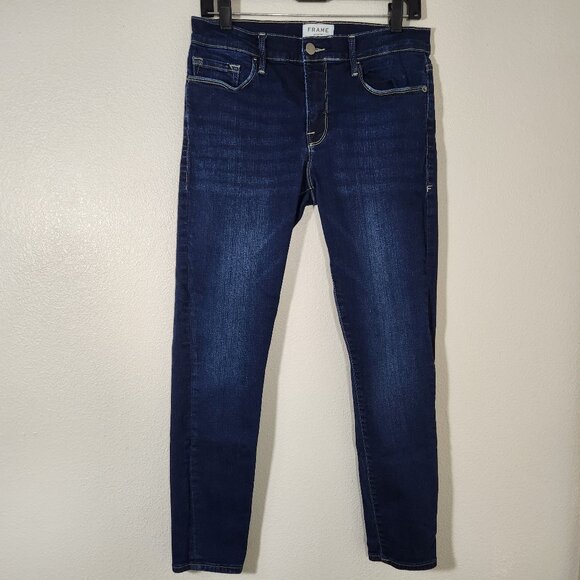 FRAME Le Skinny de Jeanne Crop Jeans Dark Wash size 29 - Picture 1 of 15